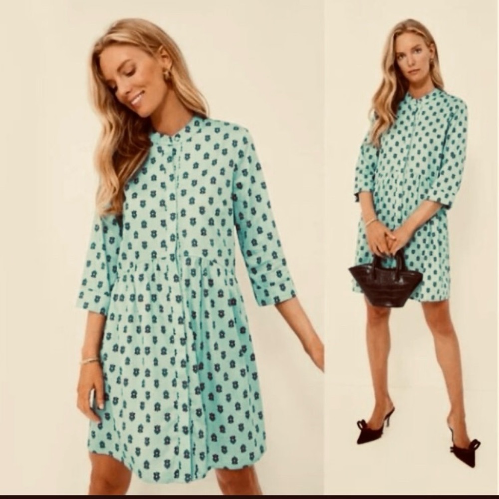 Tuckernuck Mint Green Printed Long-Sleeve Shirt Dress - Picture 4 of 5